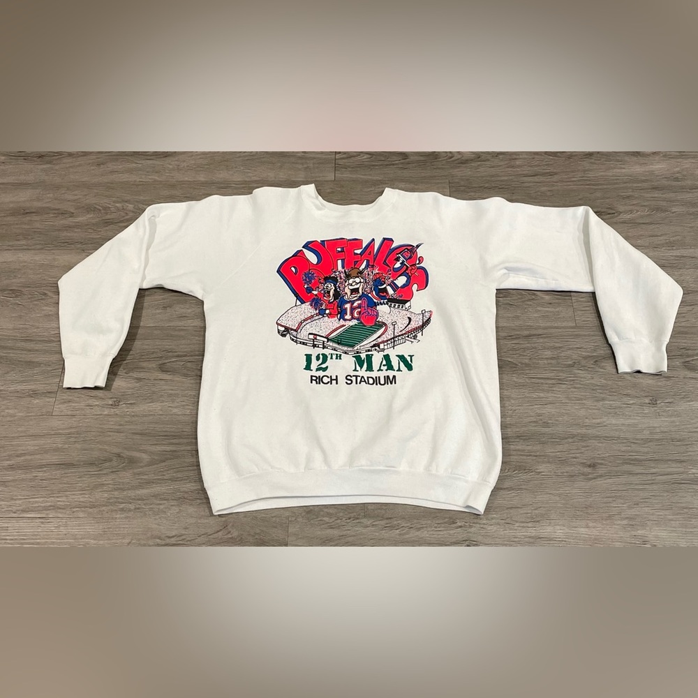Vintage Buffalo Bills Rich Stadium 12th Man Sweatshirt, Made in USA